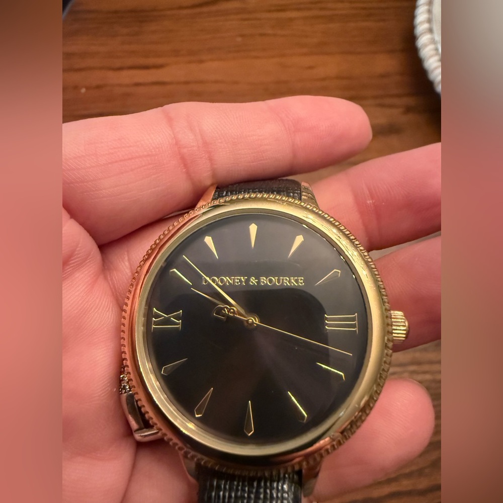 Dooney & Bourke women’s Watch with Black Dial and Gold Trim